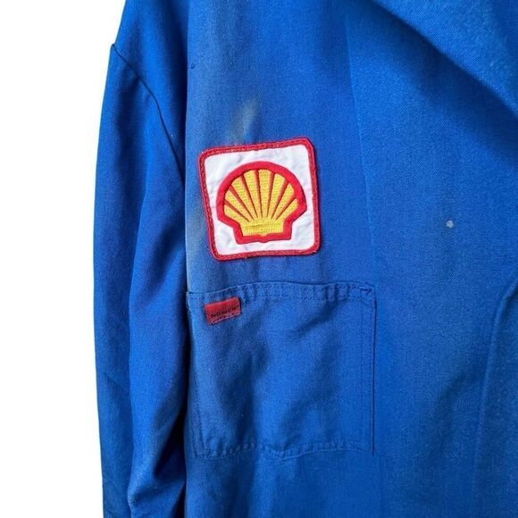 American Vintage 80s Sun Faded Shell Gas Station Lab Coat XXL - Picture 3 of 7